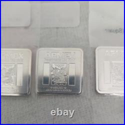 LOT OF 3 1 oz Silver Bar APMEX Square Series (Geiger Style)
