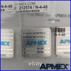 LOT OF 3 1 oz Silver Bar APMEX Square Series (Geiger Style)