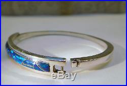 Ladies Black Blue Green fire OPAL Cuff Bracelet $445.00 Solid silver 925 Click