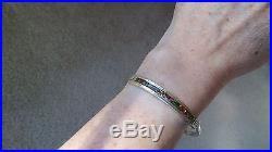 Ladies Black Red Golden fire OPAL Cuff Bracelet $445.00 Solid silver 925 Click