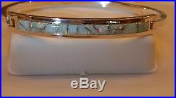Ladies White Sunset Glow fire OPAL Cuff Bracelet $445.00 Solid silver 925 Click