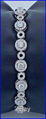 Ladies Women's Real Solid 925 Sterling Silver CZ Tennis Bracelet 5MM Thick 8 Ct