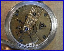 Large 1865 Waltham PS Bartlett Civil War Era Solid Silver Hunter Pocket Watch