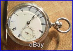 Large 1870 Waltham Appleton Tracy & Co. Solid Silver Keywind Hunter Pocket Watch