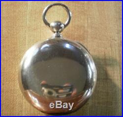 Large 1876 18s Rockford Solid Silver Keywind Pocket Watch Runs Good! 4oz case