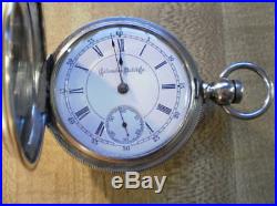 Large 1888 Columbus Watch Co. Solid Silver Keywind Hunting Pocket Watch Runs