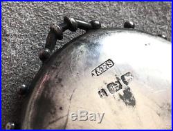 Large Antique Solid Silver Locket 1880 Rare Maker J&F. S