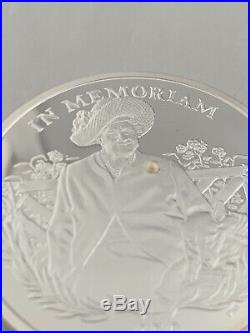 Large SOLID SILVER COIN 2002 5oz $50 Queen Mother With Pearl Sierra Leone Proof