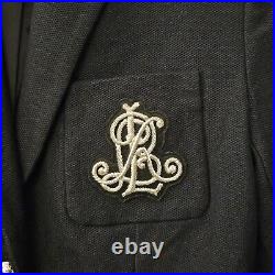 Lauren Ralph Lauren Bullion Jacquard Blazer Black Silver Logo Academia Office