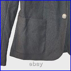 Lauren Ralph Lauren Bullion Jacquard Blazer Black Silver Logo Academia Office