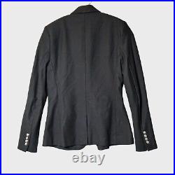 Lauren Ralph Lauren Bullion Jacquard Blazer Black Silver Logo Academia Office