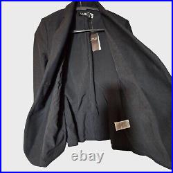 Lauren Ralph Lauren Bullion Jacquard Blazer Black Silver Logo Academia Office