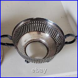 Lenox Silver Bullion / Soup Cup Holder with Green Stamp Lenox Liner Antique