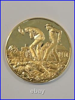Lincoln County War New Mexico 24K Gold On Solid Sterling 1977 Medal