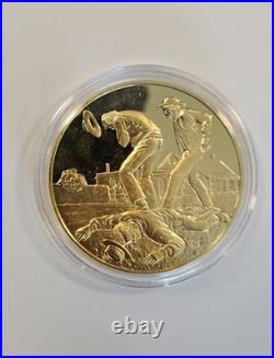 Lincoln County War New Mexico 24K Gold On Solid Sterling 1977 Medal