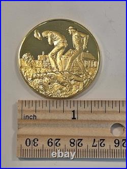 Lincoln County War New Mexico 24K Gold On Solid Sterling 1977 Medal Lincoln County War New Mexico 24K Gold On Solid Sterling 1977 Medal