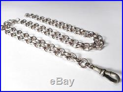 Long Antique Solid Silver Belcher Link Chain