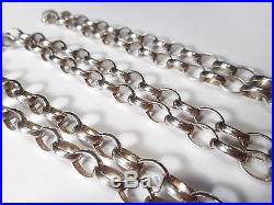 Long Antique Solid Silver Belcher Link Chain
