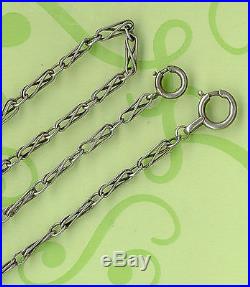 Long Vintage Solid Silver Pocket Watch Chain 67 CM