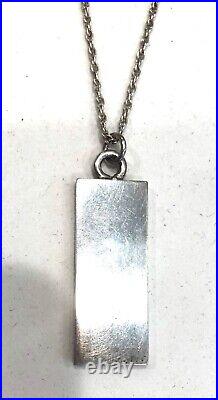 Look Solid Sterling Silver Bar Pendant And Chain L & N