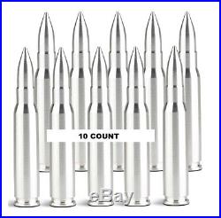 Lot Of 10 2 Troy oz. 308 Caliber Solid Silver Bullet Bullion. 999 Pure