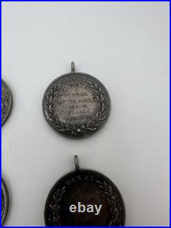 Lot Of 13 Antique 1890s Solid Silver Sports Metals 7.7 Oz Marks Athletic Assn