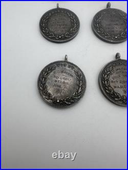 Lot Of 13 Antique 1890s Solid Silver Sports Metals 7.7 Oz Marks Athletic Assn Lot Of 13 Antique 1890s Solid Silver Sports Metals 7.7 Oz Marks Athletic Assn
