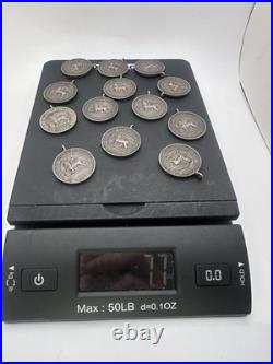 Lot Of 13 Antique 1890s Solid Silver Sports Metals 7.7 Oz Marks Athletic Assn