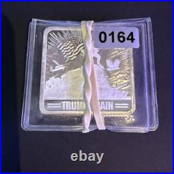 Lot Of 2- 1oz Trump. 999 Fine Silver Square 2024 Trump Train Silver Bar MAGA 47