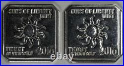Lot Of 2! - 2016 Suns of Liberty Mint Trust in Yourself- 1 oz. 999 Silver Each