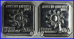 Lot Of 2! - 2016 Suns of Liberty Mint Trust in Yourself- 1 oz. 999 Silver Each