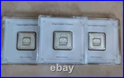 Lot Of 3x Geiger 20 Gram 999 Silver Bars In Capsules / Assay Schloss Guldengassa