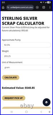 Lot Of Melted Silver Scrap, Was All 925, See Details 7.190 OZ Total 203.25g