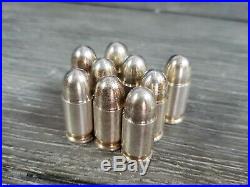 Lot of 9 1 oz. 45 Caliber Solid Silver Bullet RARE