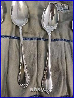 Lunt Modern Victorian Sterling Silver Bullion Spoons Teaspoons 5.75 Set Of 6