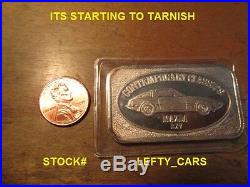 MAZDA RX-7 One Troy Ounce. 999 Solid Silver Art Bar Collectible VINTAGE