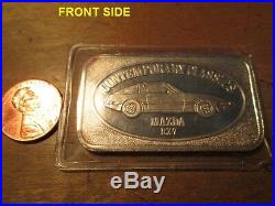 MAZDA RX-7 One Troy Ounce. 999 Solid Silver Art Bar Collectible VINTAGE