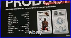 MIKE TYSON NGCX SOLID SILVER Legends Series Mintage 4000