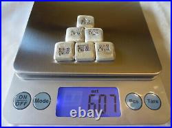 MK Barz 6 x 1 oz Silver Poured Silver Square Bars. 999 Pure Silver