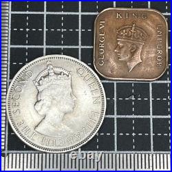 Malaya & British Borneo 1954 50¢ Coin + British Malaya 1941 1¢ Coin Set