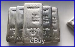 Metalor 1 Kilo Solid Silver. 999 Bar 1