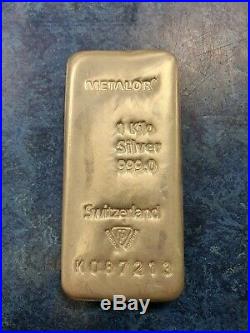 Metalor 1 Kilo Solid Silver Bullion Bar Switzerland