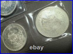 Mexico 5 Pesos Cinco 900 Silver Solid Mexican Coin Cuauhtemoc Lot Of 9 Bullion
