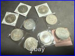 Mexico 5 Pesos Cinco 900 Silver Solid Mexican Coin Cuauhtemoc Lot Of 9 Bullion
