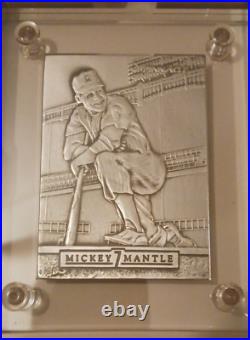 Mickey Mantle 1992 Pinnacle Highland Mint 4.25 Oz. 999 Silver Yankees