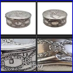 Minerva 950 Hénin & Cie Solid Silver French Case, Floral Embossed Engraving Minerva 950 Hénin & Cie Solid Silver French Case, Floral Embossed Engraving