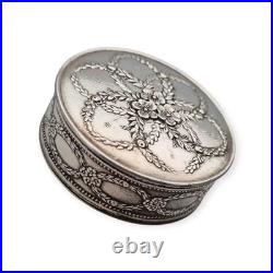 Minerva 950 Hénin & Cie Solid Silver French Case, Floral Embossed Engraving Minerva 950 Hénin & Cie Solid Silver French Case, Floral Embossed Engraving