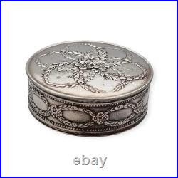 Minerva 950 Hénin & Cie Solid Silver French Case, Floral Embossed Engraving Minerva 950 Hénin & Cie Solid Silver French Case, Floral Embossed Engraving