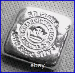 Monarch Precious Metals 50 Gram (1.76 Troy Oz) Silver Square. 999 Fine Silver