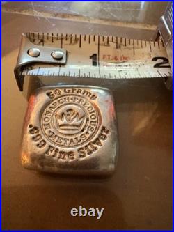 Monarch Precious Metals 50 Grams. 999 Fine Silver Square Bar